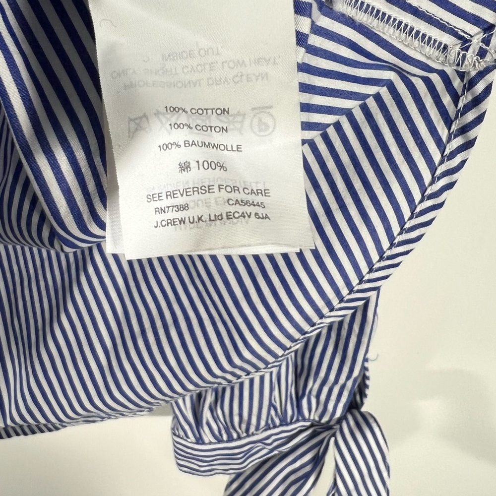 J. CREW Embellished off-the-Shoulder Striped Top Sz0 - Picture 10 of 11